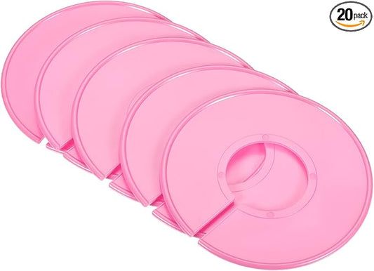 PATIKIL Clothes Dividers 20 Pack Blank Clothing Rack Size Sorting Reusable Wardrobe Round Hanger Separator, Pink