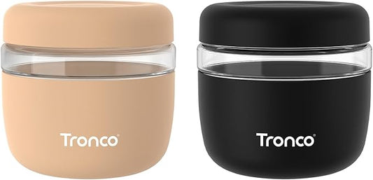 Tronco 24 oz Glass Food Storage Containers with Lids, Airtight, Leak & Spill Proof Glass Lunch Bowls for Meal Prep, Salad, Yogurt, Soup & Stew, Microwave & Dishwasher Safe, BPA-Free