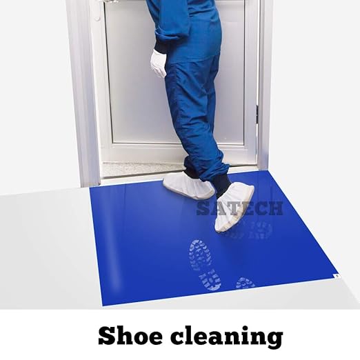 SATECH Sticky/Tacky/Adhesive Mat 26" x 45" Blue (Case of 4 Mats,30 Sheets Each) for Cleanroom Laboratory Hospital Construction Pets