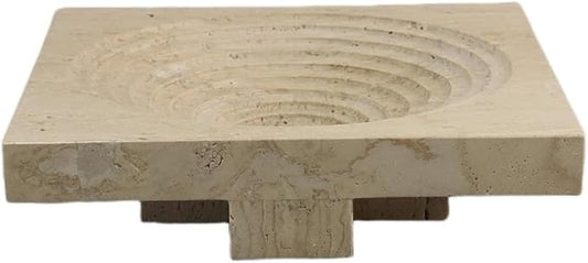 Modern Marble Tray Set - Minimalist Home Decor for entryway, Hotel, Showroom - Geometric Marble Storage Bowl for Essentials and Decorations(Beige18)