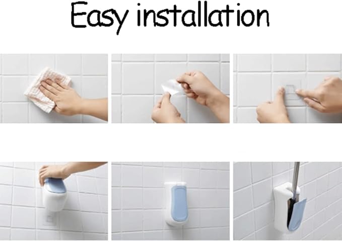 Soft Wall-Mounted Toilet Brush Minimalist Toilet Brush and Holder Toilet Brush Set with Stainless Steel Handle Toilet Brush Reusable