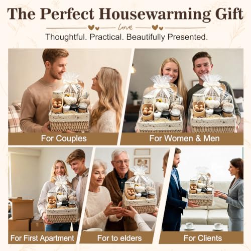 24 Piece Housewarming Gift Basket, New Home Gifts for Couples, Women and Men, New Homeowners, with Insulated Mugs, Charcuterie Board, Kitchen Essentials, Realtor Closing Gift - Image 7