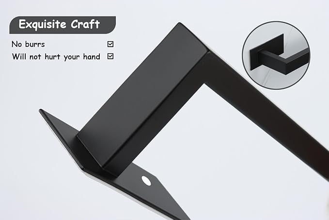 Bathroom Towel Bar Self Adhesive, No Drilling Towel Rack Easy to Install, Hand Towel Holder Made of Premium Stainless Steel Sticky on Hand Towel Hanger for Kitchen, Toilet.(24IN, Black)
