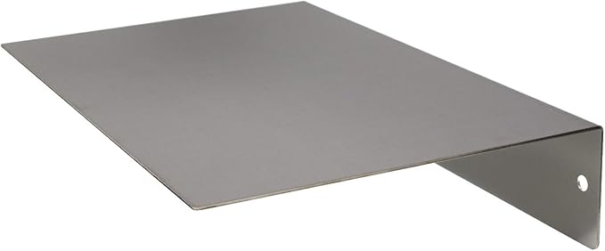 Buhbo Mitus Floating Shelf Wall Mounted (8 inch x 12 inch) Heavy Duty Industrial Modern, Brushed Stainless Steel