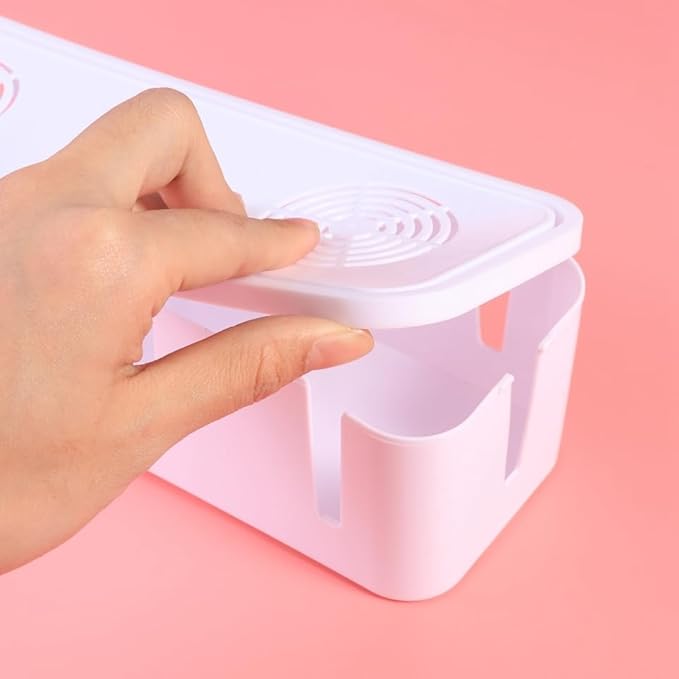 Angoily Plug Socket Safety Box Wire Organizer Cable Management Box Cord Storage Holder for Home Office Desk 10.43 X 3.74 X 2.75 Inches