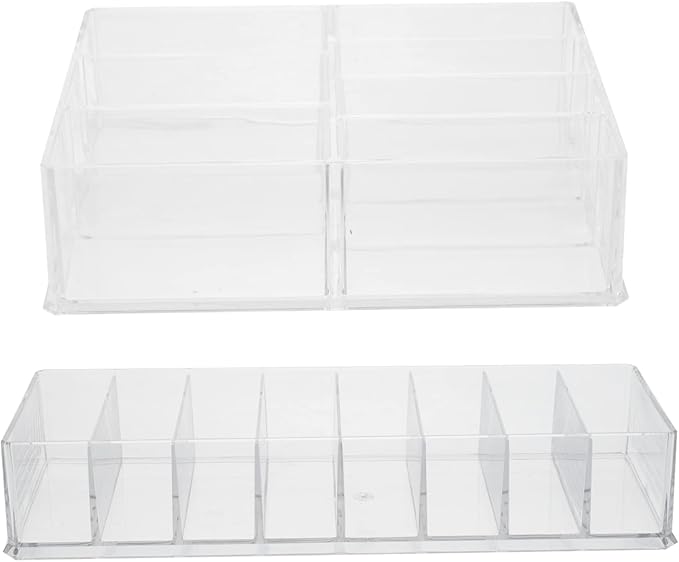 Cabilock 2pcs Acrylic Makeup Storage Box Small Organizer for Cosmetics Countertop Makeup Rack