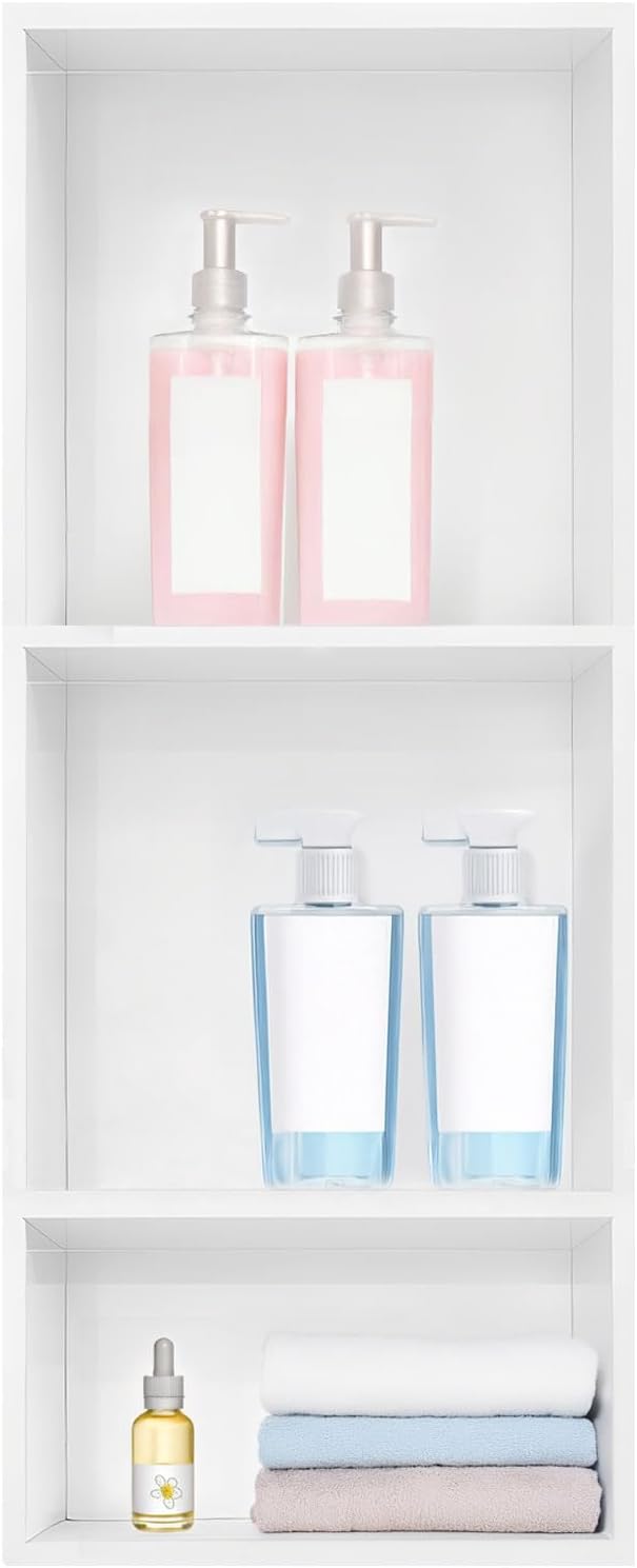 Shower Niche, Stainless Steel Elegant Bathroom Niche, No Tile Needed Recessed Shower Shelf Organizer for Storage