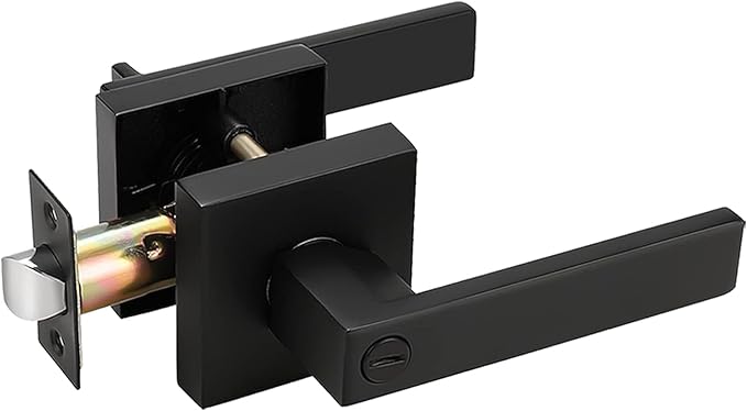 Probrico 15 Pack| Matte Black Door Handles Privacy Door Levers, Heavy Duty Reversible Bed and Bath Door Locks Interior Keyless Locksets