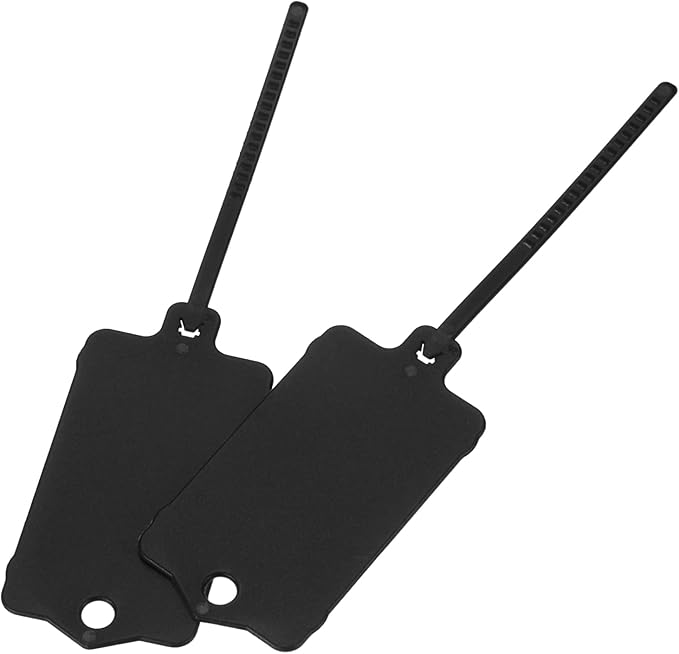 MECCANIXITY Plastic Tags, 1.5x2.5 Inch Black, 25 Packs