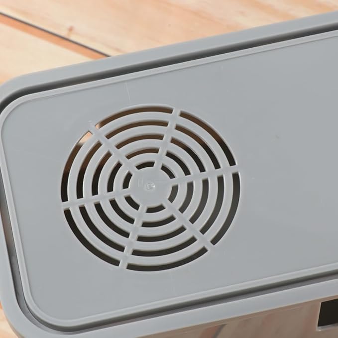 Cabilock Power Cord Storage Box Small Gray Cable Organizer Box with Cover for Desk and Home Electronics Cord Management