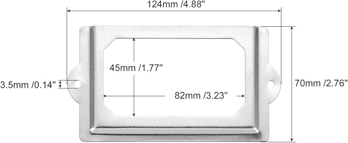 uxcell Metal Label Holders, 124x70mm 4pcs File Name Card Tag Label Holder Frame for Office Library Drawer Cabinet Shelves, Silver Tone
