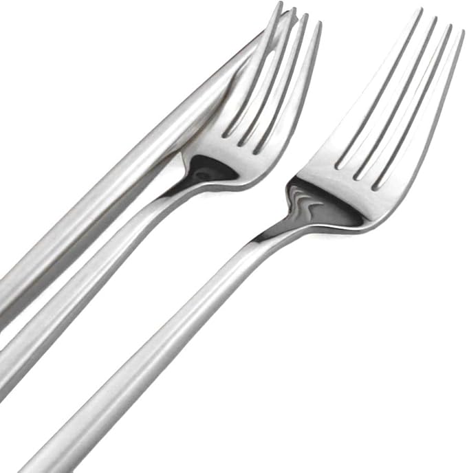 Gugrida Portable Silverware Set - 5-Piece Flatware Cutlery Set - 18/10 Stainless Steel - Mirror Polishing Silver - Travel Elegant Modern Utensils - Service for 1 Include Steak Knife Dinner Fork Spoon