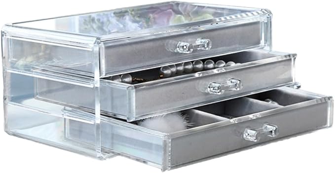 FRCOLOR Professional Makeup Organizer Box Acrylic Jewelry Storage Rack Makeup Case