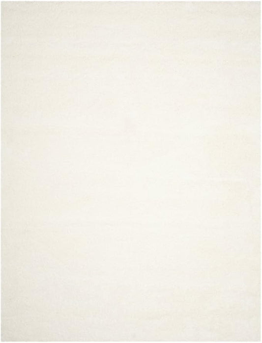 SAFAVIEH Santa Monica Shag Collection 3' x 5' White SGN725 Solid Non-Shedding Living Room Bedroom Dining Room Entryway Plush 2-inch Thick Area Rug