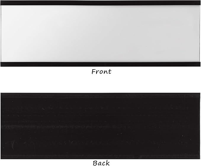 Realth C Channel Magnetic Label Holders 50 Pack 1'' x 4'' with Paper Inserts and Clear Plastic Protectors, Magnetic Data Card Holders File Cabinet Labels for Metal Racks and Shelves