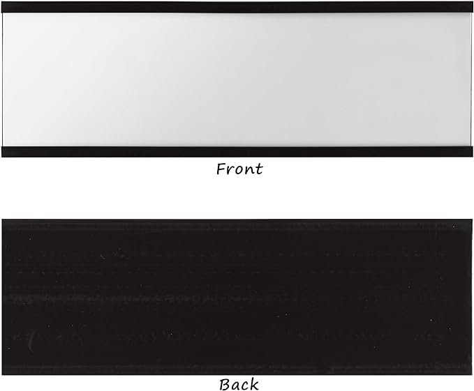 Realth C Channel Magnetic Label Holders 50 Pack 1'' x 2'' with Paper Inserts and Clear Plastic Protectors, Magnetic Data Card Holders File Cabinet Labels for Metal Racks and Shelves