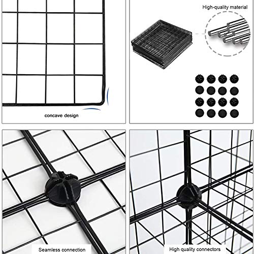 C&AHOME Wire Cube Storage, 12-Cube Storage Organizer Metal, C Grids, Black - Image 6