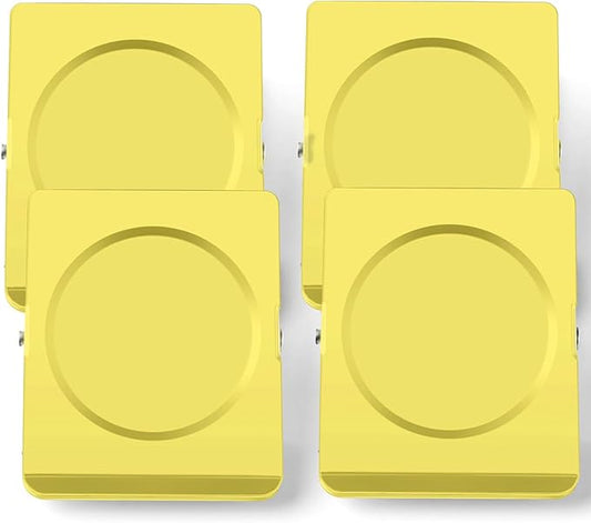 Grtard Strong Magnetic Clips, 2.2 Inch Extra Large Magnetic Clips Heavy Duty, 4Pack Magnet Clip for Fridge, Clip Magnets for Refrigerator, Whiteboard, Classroom, Kitchen, Office Organizer (Yellow)