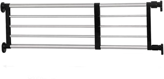 BAOYOUNI Expandable Closet Shelf Tension Rod Clothes Hanger Storage Rack Adjustable DIY Shelving Unit Cabinet Kitchen Bathroom Divider Separator Organizer, Black