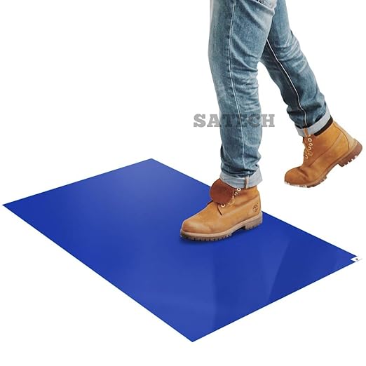SATECH Sticky/Tacky/Adhesive Mat 26" x 45" Blue (Case of 4 Mats,30 Sheets Each) for Cleanroom Laboratory Hospital Construction Pets