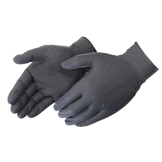 BioSkin Nitrile Exam Grade Disposable Gloves, 4 Mil - Large | Powder-Free, Chemical + Puncture Resistant, Textured | for Medical, Industrial, Janitorial, Food Service (Box of 100)
