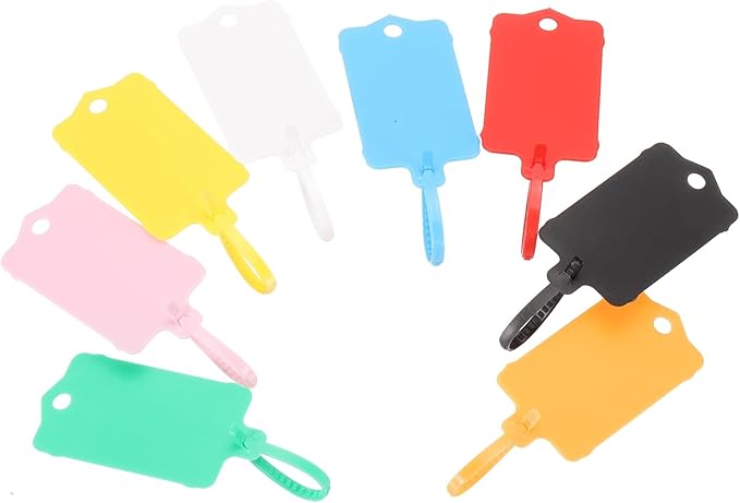 MECCANIXITY Plastic Tags, 1.5x2.5 Inch Yellow, 25 Packs - Product Identification, Shipping, Material Labels - Indoor/Outdoor Use