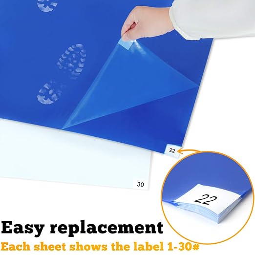 SATECH Sticky Tacky Mat 24" x 36" White with Non-Slip Base (Case of 3 Mats,30 Sheets Each,with Frame) for Cleanroom Laboratory Hospital Construction Home