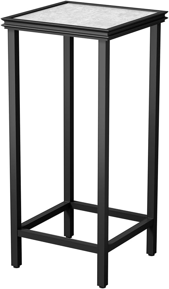 Tall Plant Stand Indoor, Modern Black Aluminum Alloy Plant Shelf, Corner Flower Pot Holder Organizer for Living Room, Balcony, Patio, Garden (L11.8 x W11.8 x H27.6 inch)