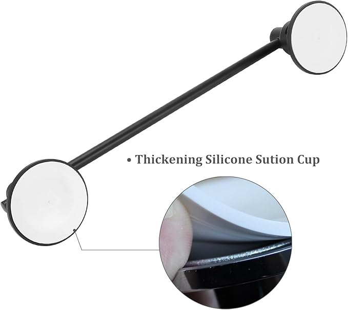 Suction Cup Extendable 17-29" Stainless Steel Towel Bar (Matte Black)