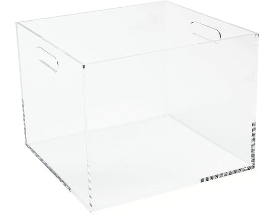 RUSSELL+HAZEL Acrylic File Box, Acrylic File Folder Organizer, Letter Size Hanging File Organizer Box, 12.25" x 12.75" x 10," Acrylic Storage Container for Bathroom, Pantry or Home (55712)