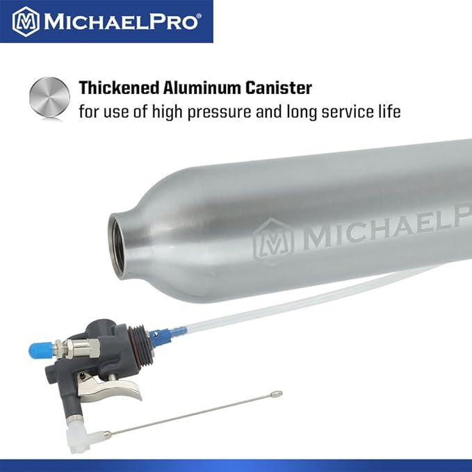 MichaelPro MP019001 21oz Heavy Duty Aluminum Fluid Spray Can — Max 140psi Working Pressure — High Pressure Refillable Air Sprayer