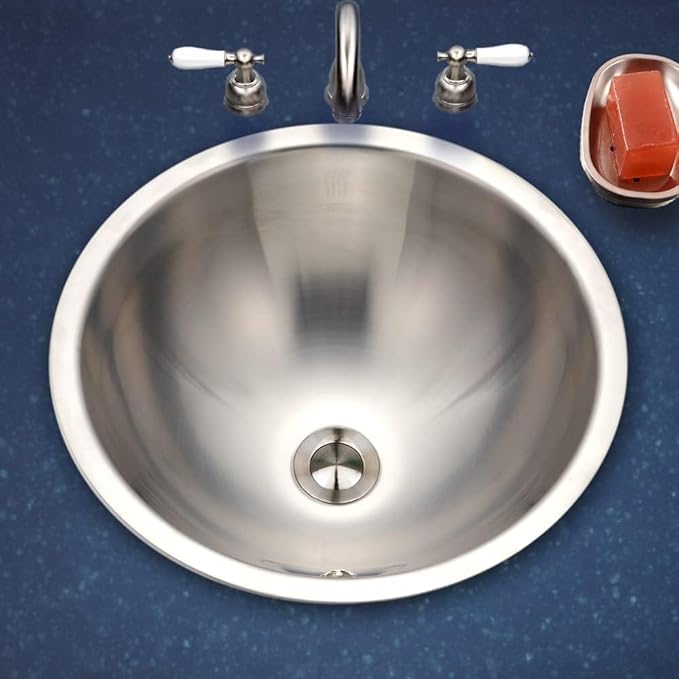 Houzer CRTO-1620-1 Opus Series Conical Topmount Stainless Steel Lavatory Sink with Overflow