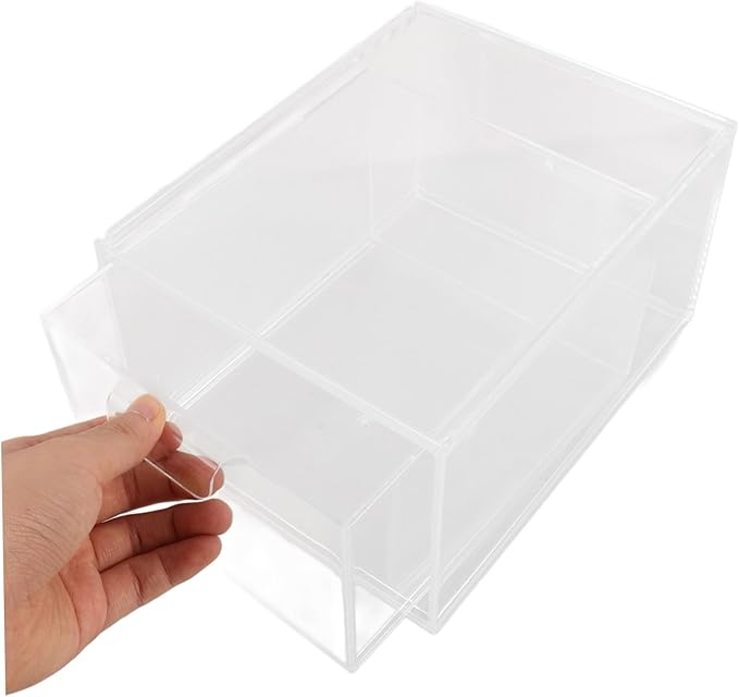 NUOBESTY 3pcs Stackable Drawer Organizer for Makeup and Desk Supplies Acrylic Storage Box Large Capacity for Cosmetics Stationery and Daily Essentials