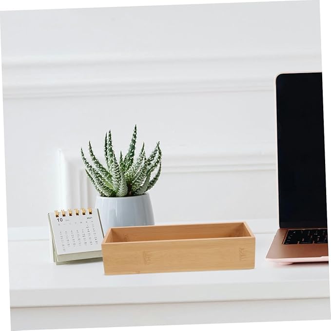 3pcs Organizer Lidless Storage Trays for Kitchen Bathroom Office Desk Solid Wood Construction Spacious Design Modern Minimalist Aesthetic