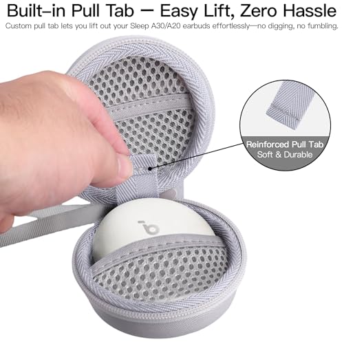 khanka Hard Travel Case for Anker Soundcore Sleep A30/A20 Earbuds,White - Image 3