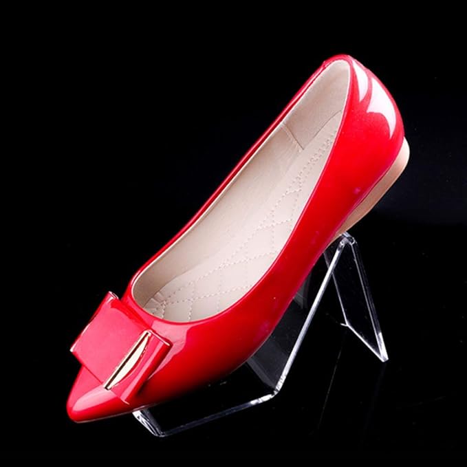 mollensiuer 4Pcs/2 Pair Clear Acrylic Shoe Store Display Stands Rack Holder Sandal Display Stands