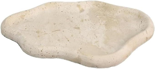Modern Marble Tray Set - Minimalist Home Decor for entryway, Hotel, Showroom - Geometric Marble Storage Bowl for Essentials and Decorations(Beige12)