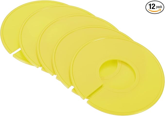 PATIKIL Clothes Dividers, 12 Pack Closet Clothing Rack Size Dividers Blank Labels Sorting Round Separator for Closet, Yellow