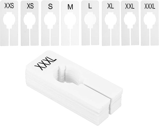 uxcell Clothes Dividers,16 Pack Rectangle Closet Rack Dividers Clothing Rack Size Dividers Blank Labels with 8 Size Reusable for Hanging Clothes Sorting Size, White