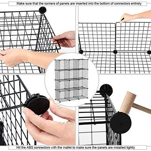 C&AHOME Wire Cube Storage, 12-Cube Storage Organizer Metal, C Grids, Black - Image 7