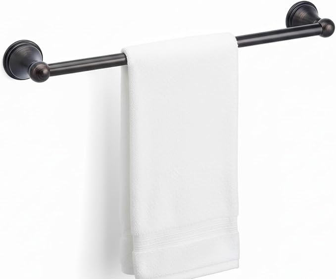 24 Inch Bathroom Towel Bar, Oil Rubbed Bronze Wall Mounted Towel Rack, Bathroom Towel Holder for Hand Towels, Stylish Towel Bar for Bathroom Decor