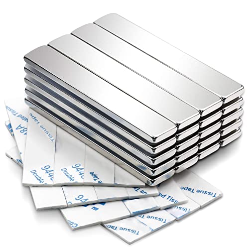 MIKEDE Strong Neodymium Magnets with Adhensive Backing 60x10x3 mm 20 Pcs