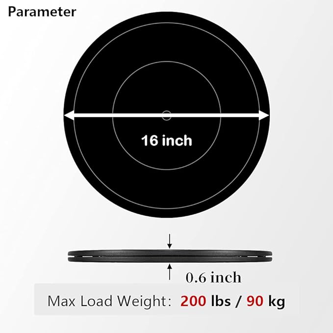 16Inch Lazy Susan Turntable - Heavy Duty Rotating Swivel Steel Ball Bearings - Flat Base Stand for TV/Computer/Monitor/Arts/Crafts/Bonsai/Christmas Tree/Cabinet Organizer(Plastic&Black)