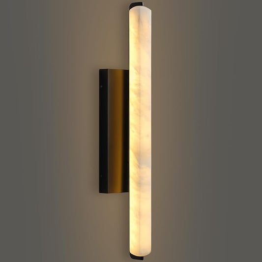 Alabaster Wall Sconces, 25" Black Alabaster Sconce, Spanish Natural Marble Bathroom Vanity Sconces, Rectangle Modern Sconces Lighting for Bedroom Living Room Staircases Hallway