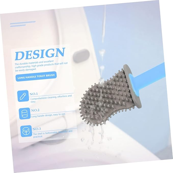 Toilet Brush Bathroom Wall-Mounted Toilet Brus Hidden Toilet Brush and Holder Flat Toilet Brush and Plunger Set Bathroom Cute Toilet Bowl Brush Reusable