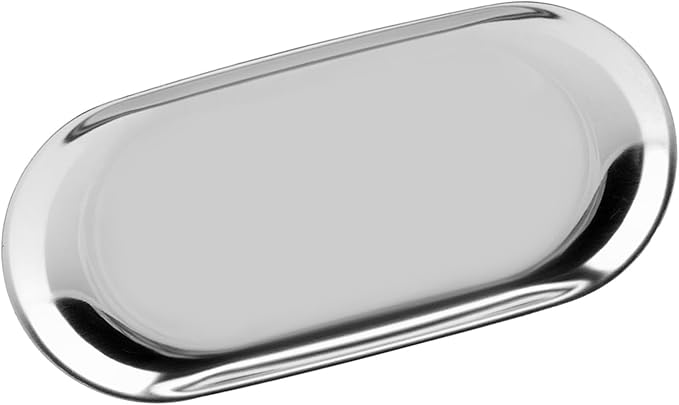 Rengue Nordic Style Stainless Steel Storage Tray, Soft Brass Finish, 9.1x3.7 Inches, Jewelry and Cosmetics Organizer for Home or Office Nordic Style Stainless Steel Storage Tray, Nan (L)