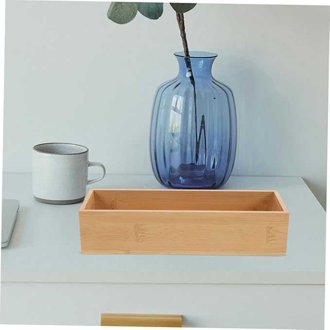 Cabilock 3pcs Organizer Stylish Natural Wood Storage Trays for Kitchen Bathroom Office Desk Minimalist Design for Clutter Spaces
