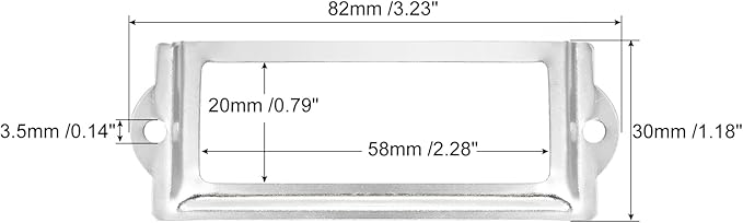 uxcell Metal Label Holders, 82x30mm 60pcs File Name Card Tag Label Holder Frame for Office Library Drawer Cabinet Shelves, Silver Tone