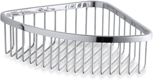 KOHLER 1897-S Shower Basket, Large, Corrosion Resistant, Mounting Hardware Included, Durable, Polished Stainless Steel