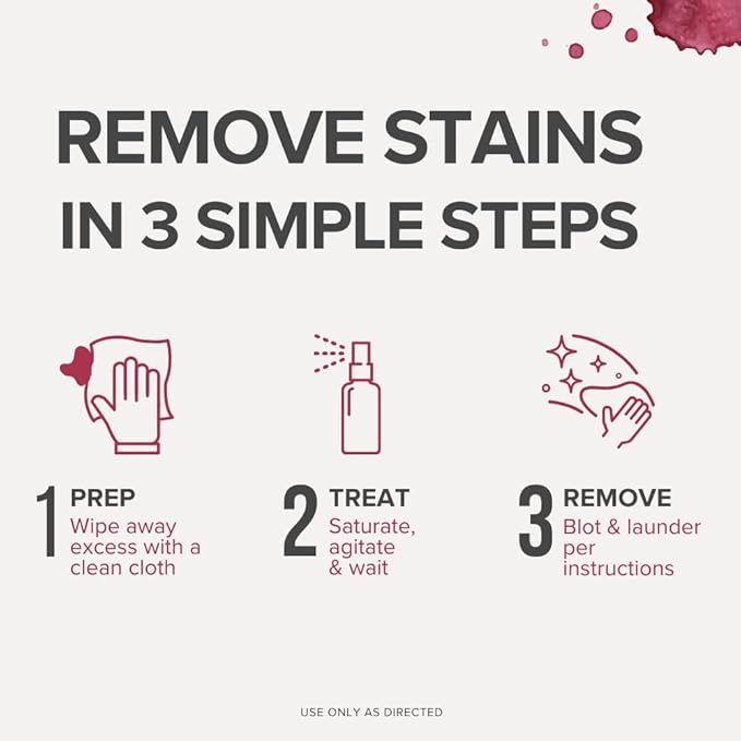 Party Foul Travel Size Wine Stain Out Spray - Plant Based Red Wine Stain Remover for Clothes, Carpets, & Couches - Stain Remover Spray for Coffee, Tea, & Sports Drinks Stains - Unscented - 3 oz